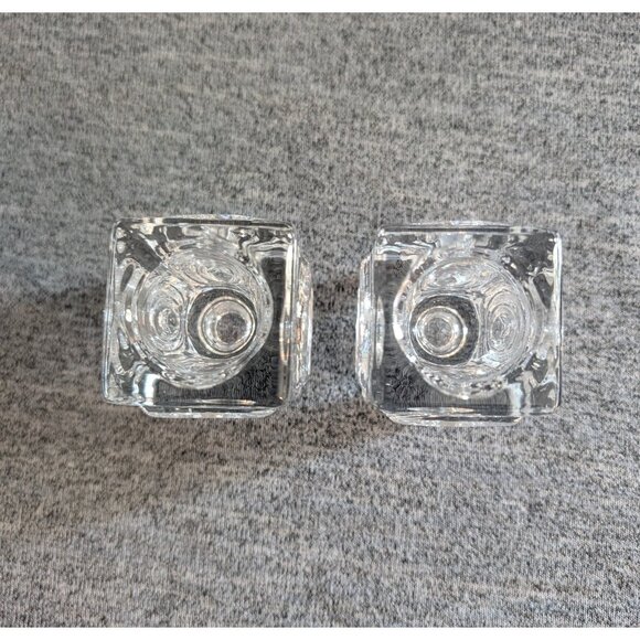 Pair of Riihimäki / Riihimäen "Rengas" Reversible Glass Candle Holders - Picture 2 of 7